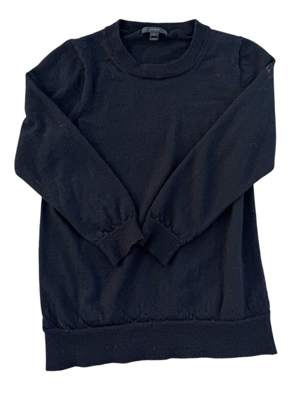 J Crew 100% Merino Wool Sweater - Black - Size Medium